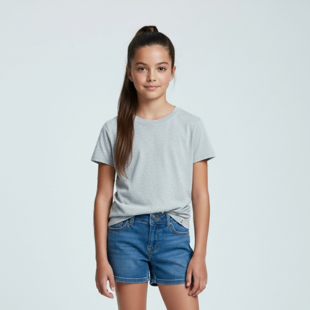 Polo Básico Gris Melange Niño Niña Algodón | Polo Infantil Básico