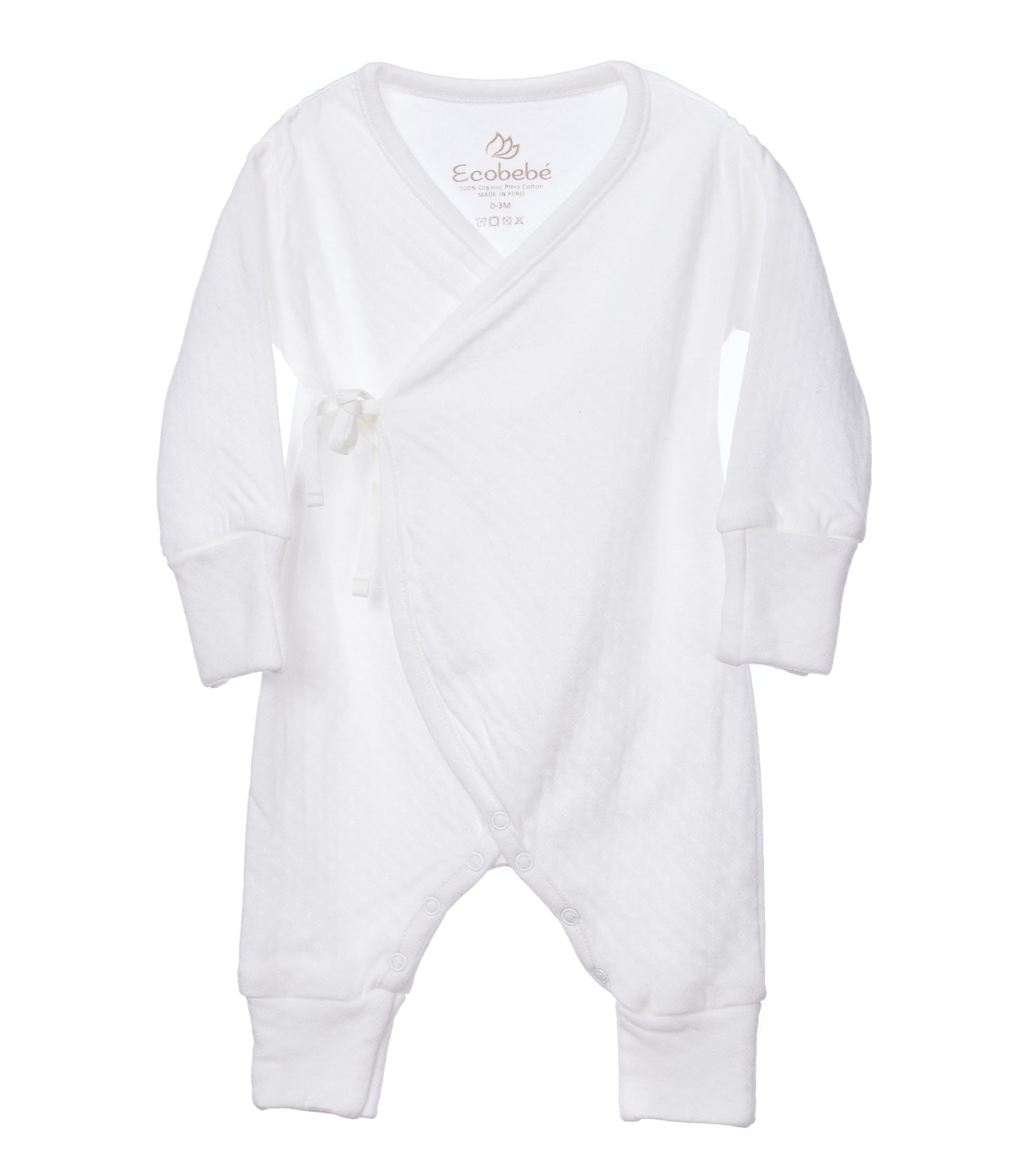 Enterizo Bebé Kimono Pointelle - Ecowhite (Algodón Orgánico)