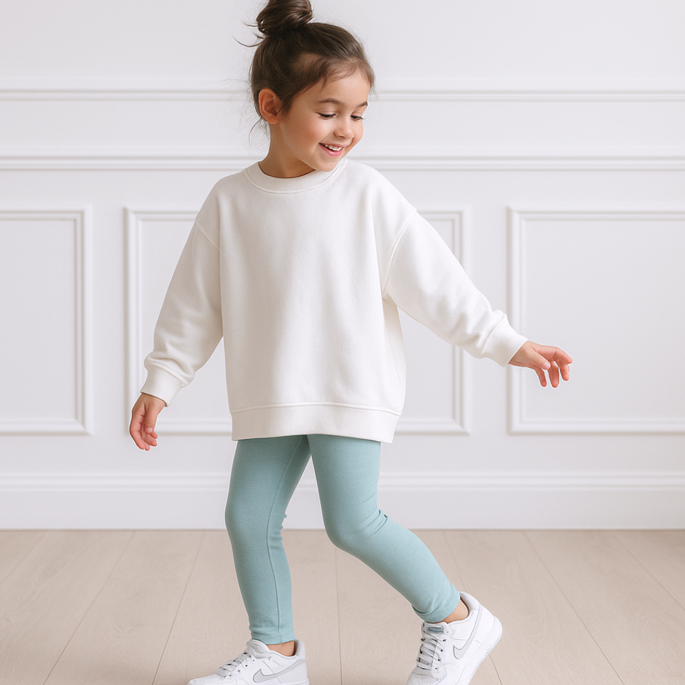 Legging Niña Basic Menta Dusty - Algodón