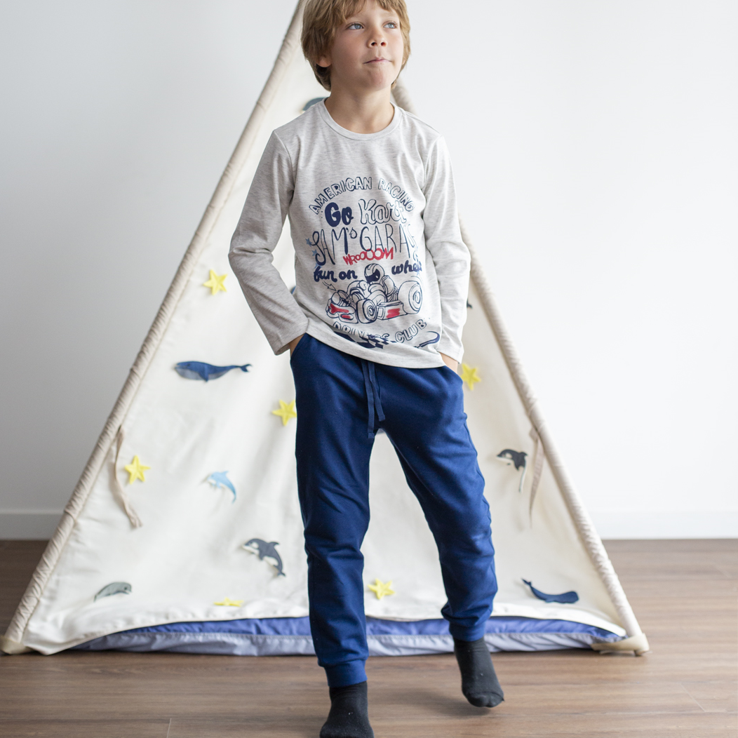 Jogger Buzo Niña Niño Cobalto (French Terry) - Le Petit Company