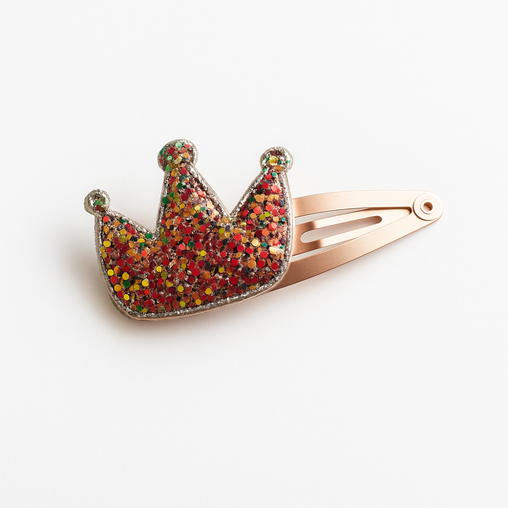 Gancho Cabello Niña Crown Glitter (Plata)