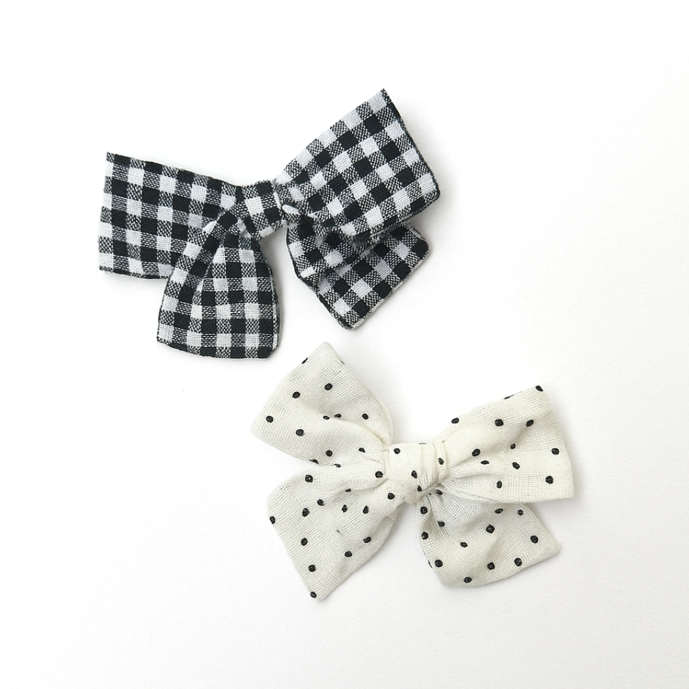 Ganchos Lazos Cabello Niña x 2 (Tartan / Dots)