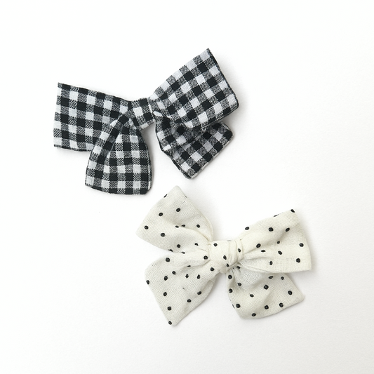 Ganchos Lazos Cabello Niña x 2 (Tartan / Dots)