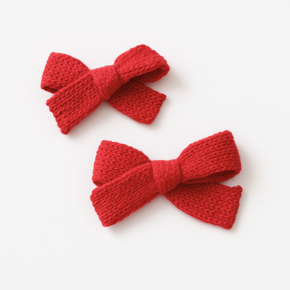 Ganchos Cabello Niña x 2 Knit (Rojo)