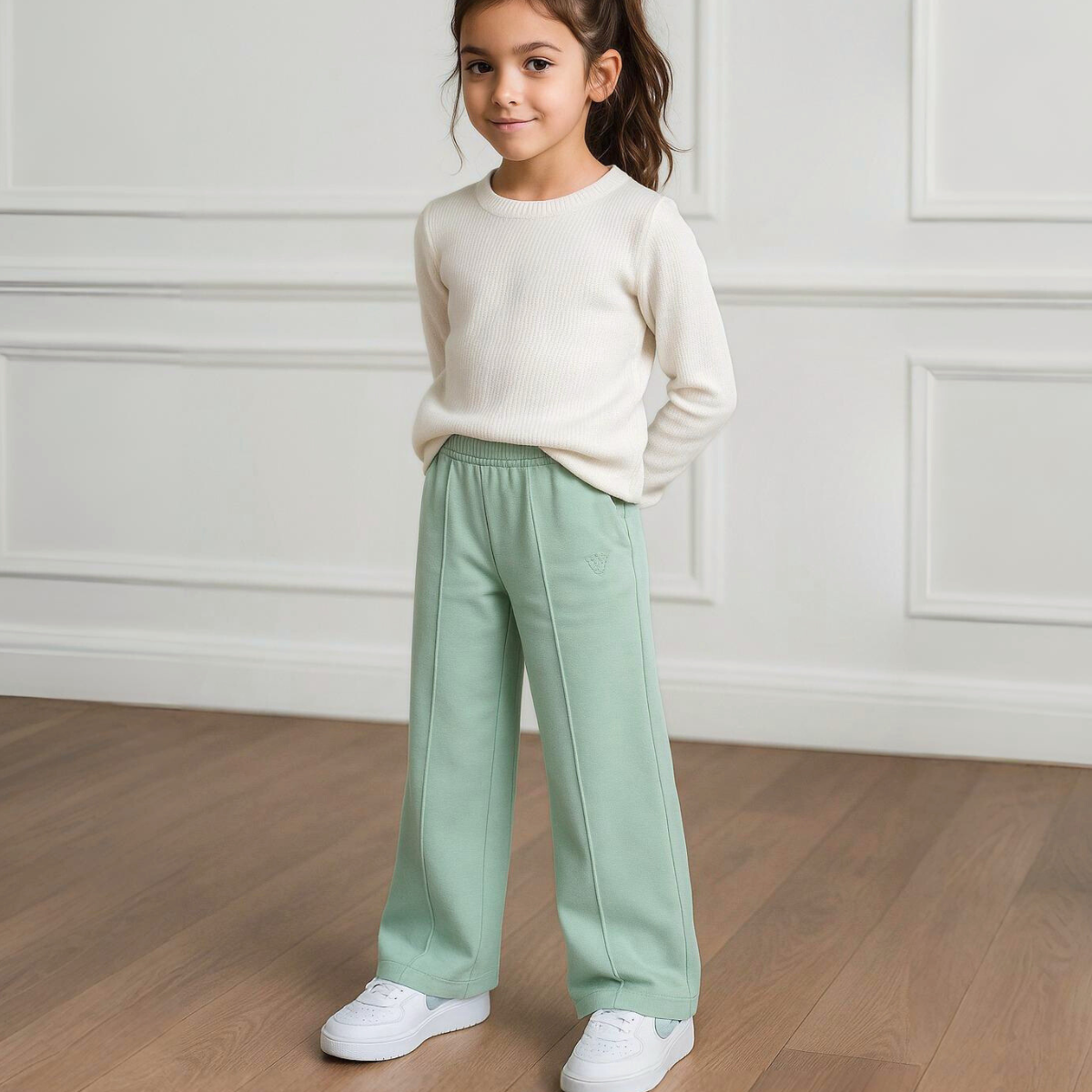 Pantalon Niña Wide Leg Menta – Le Petit Company