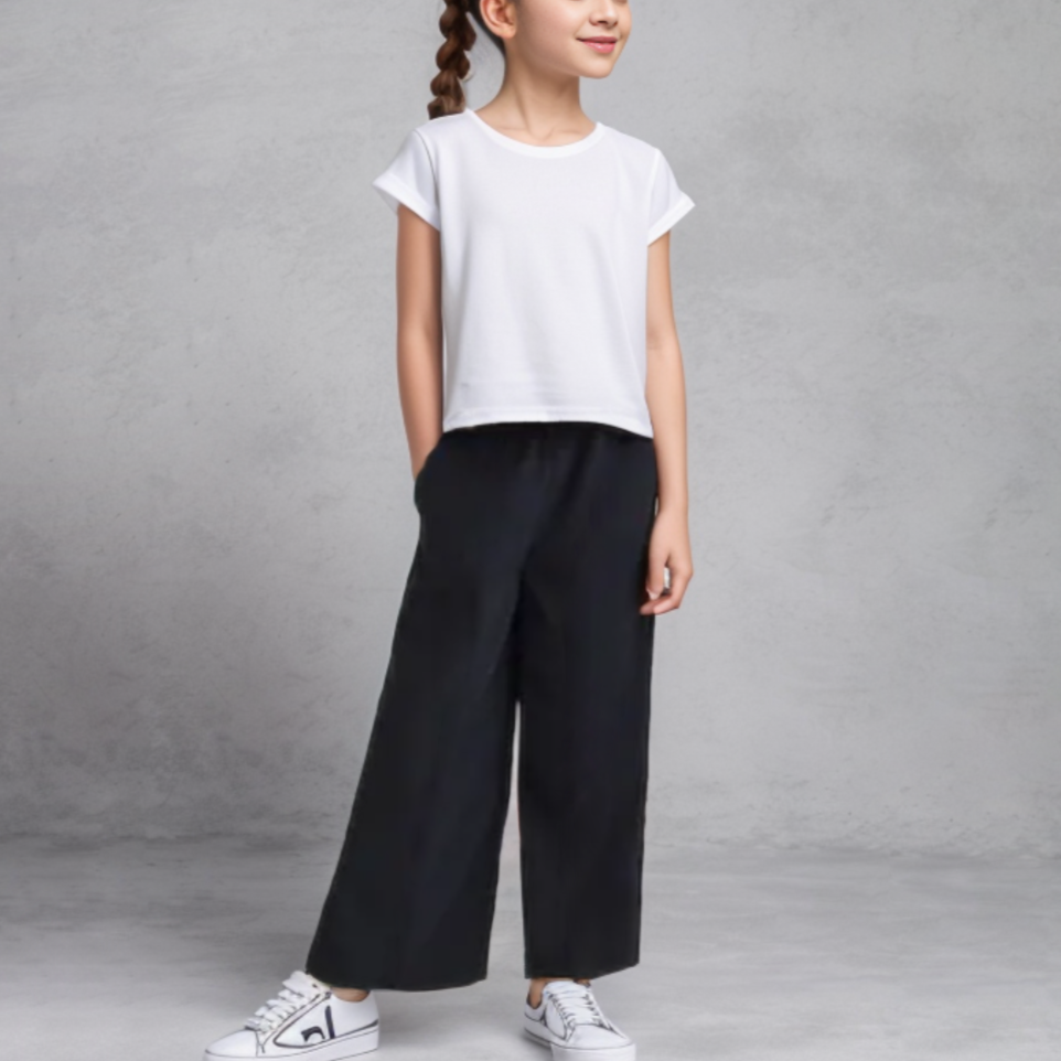 Pantalon Palazzo Niñas Negro - Le Petit Company
