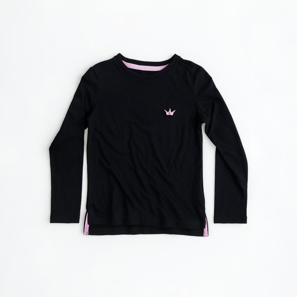 Polo Niña Bordado Negro (100% algodón)