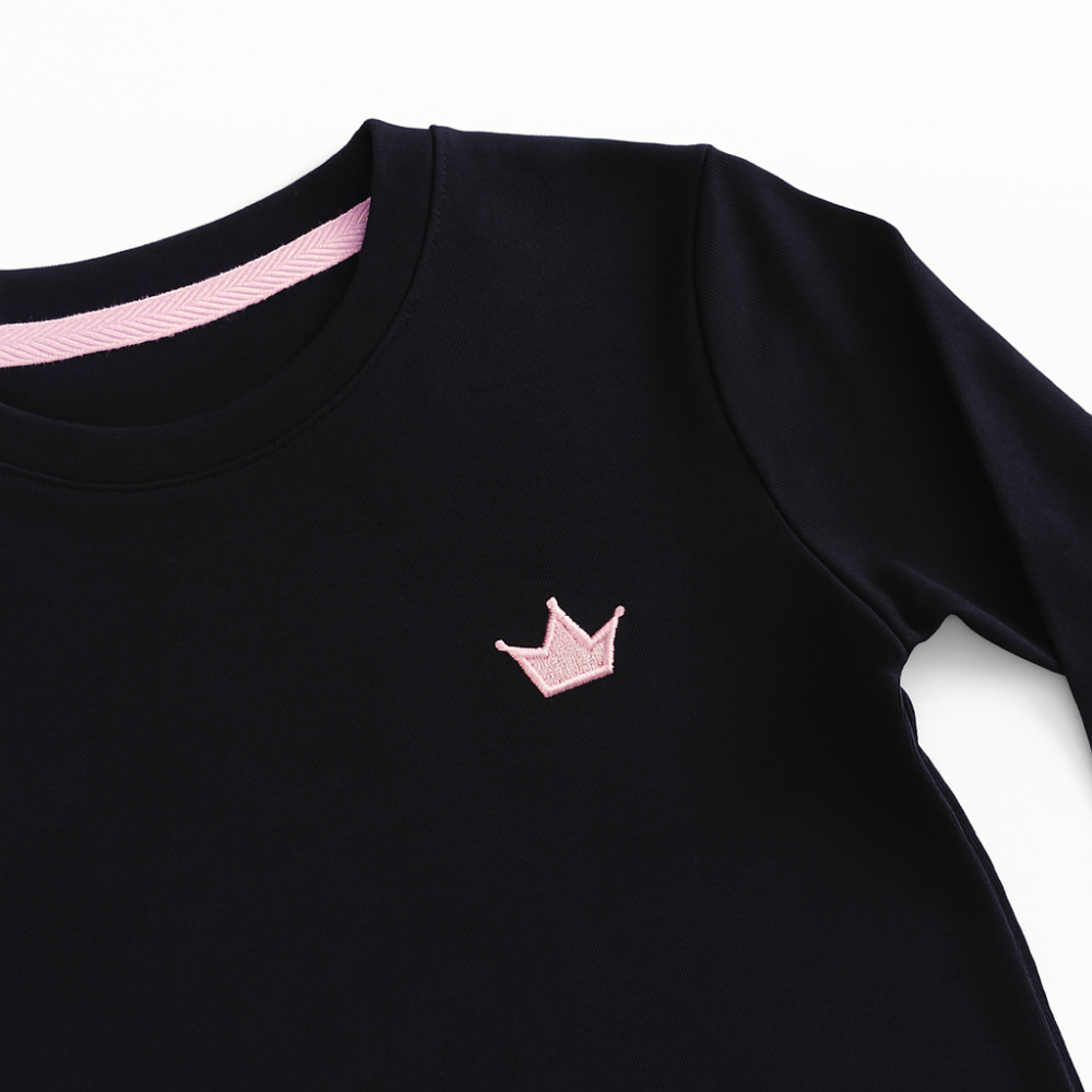 Polo Niña Bordado Negro (100% algodón)