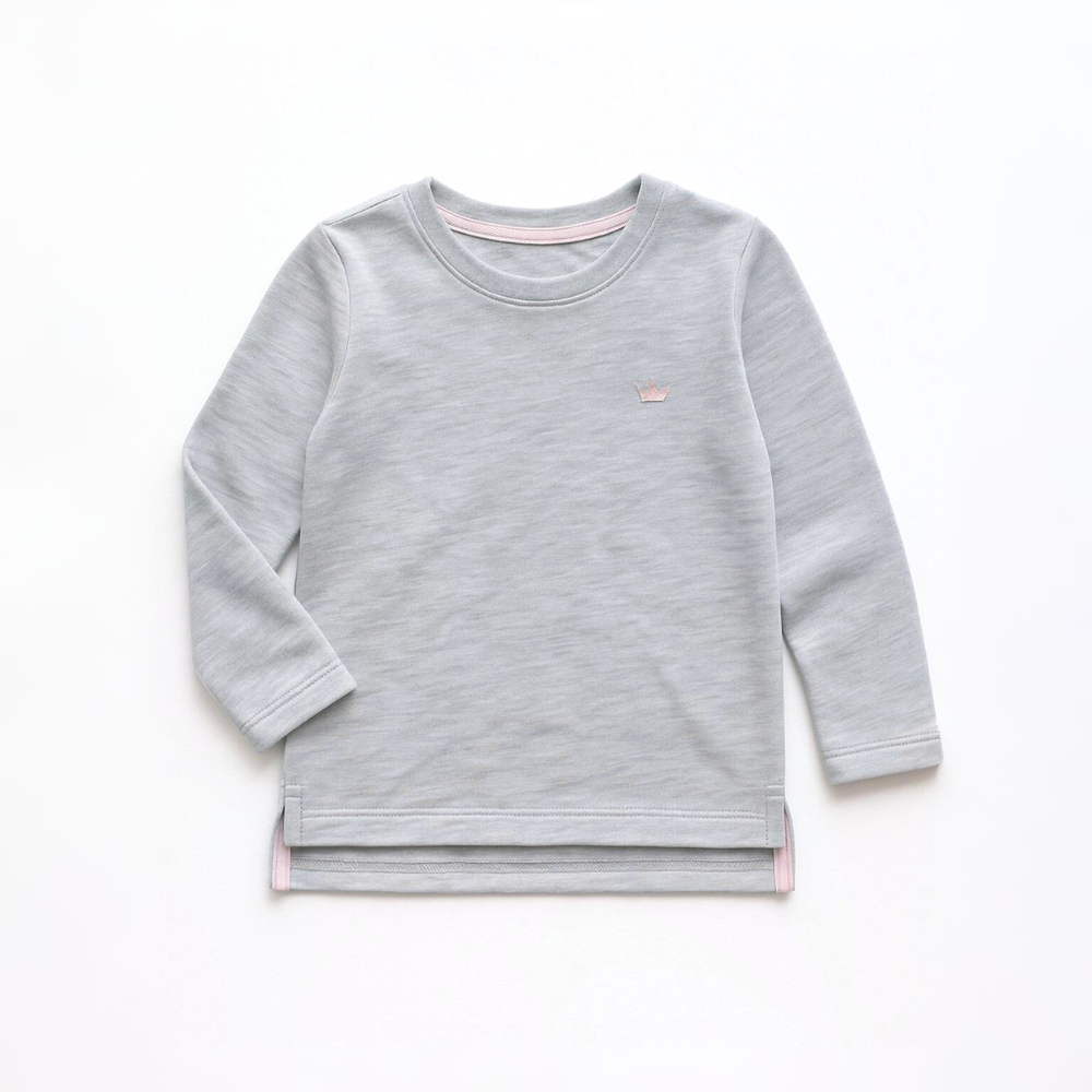 Polo Niña Gris Bordado (100% algodón)