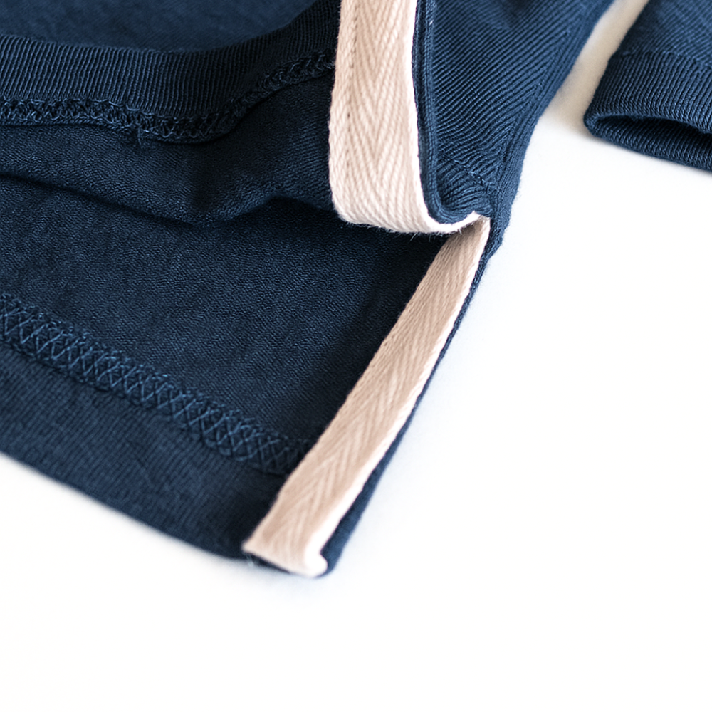Polo Niño Básico Azul - Bolsillo (100% algodón)