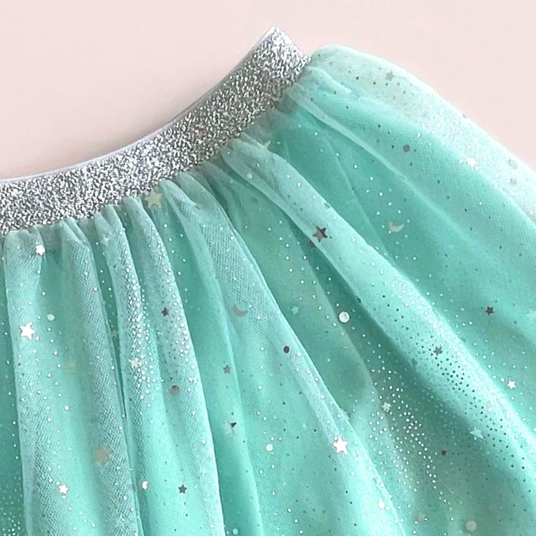 Falda Niña Tul Estrellas (Tutú Aqua) - Le Petit Company