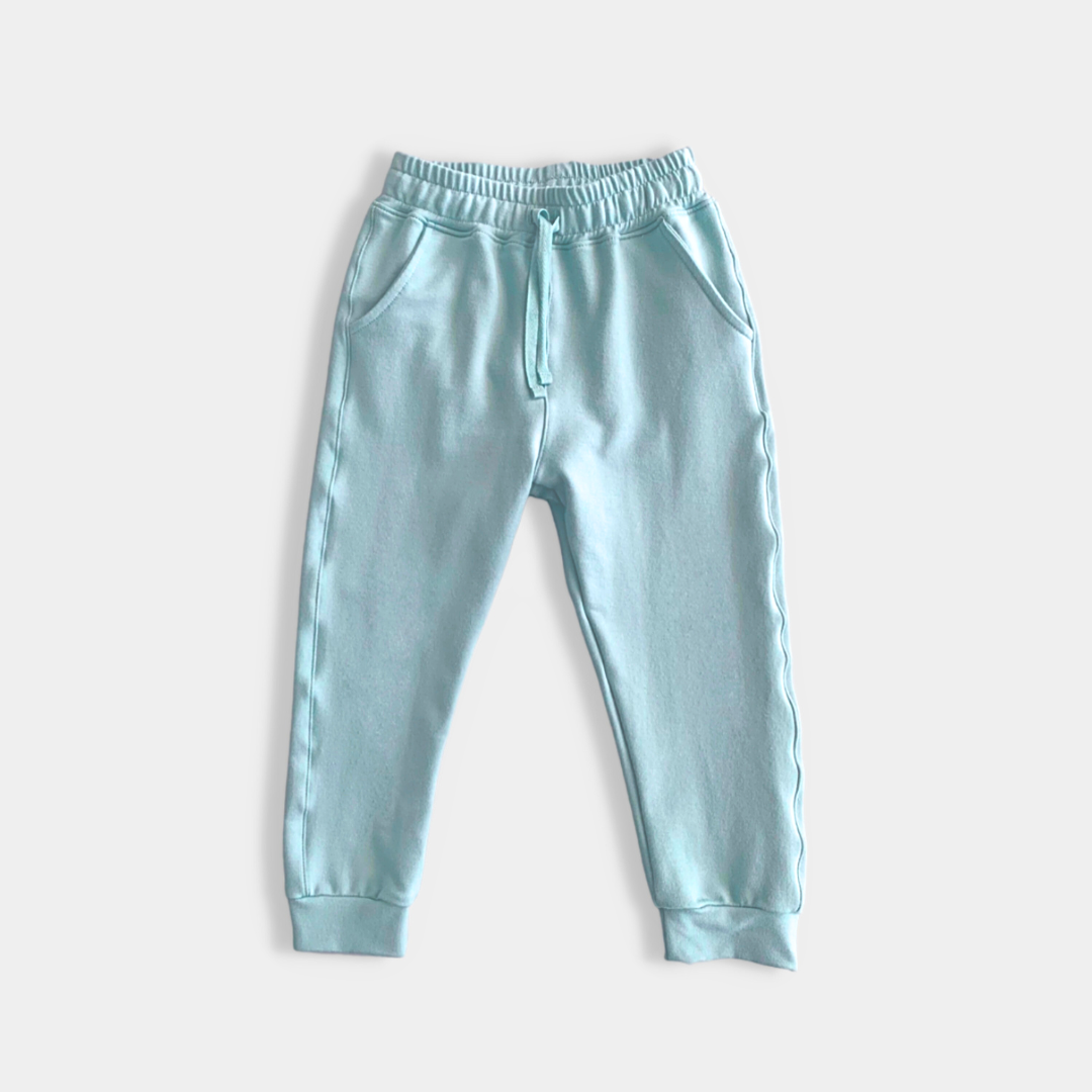 Jogger Niña Niño Menta Dusty (French Terry - Algodón)