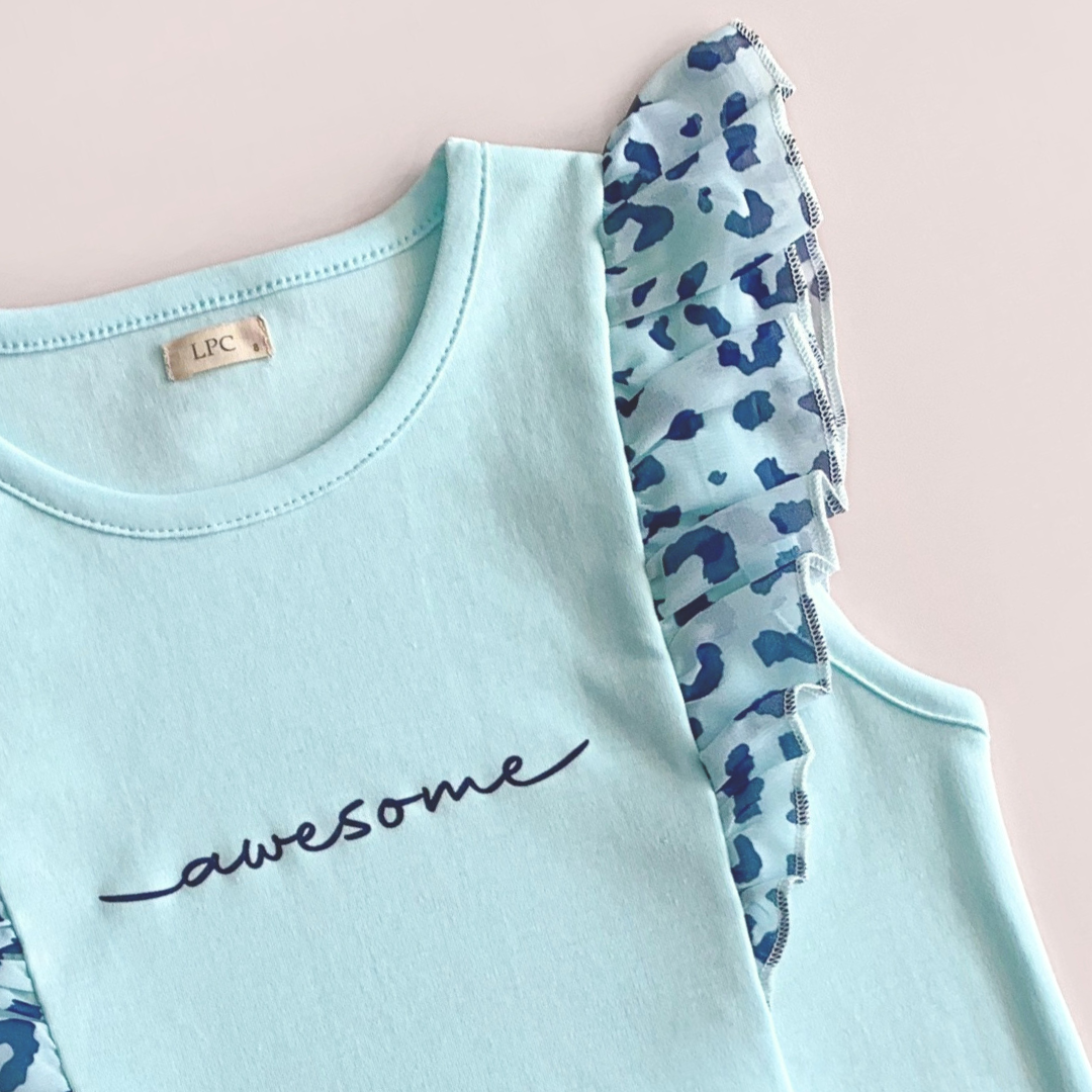 Polo Niña Awesome Aqua (100% Algodón) - Le Petit Company
