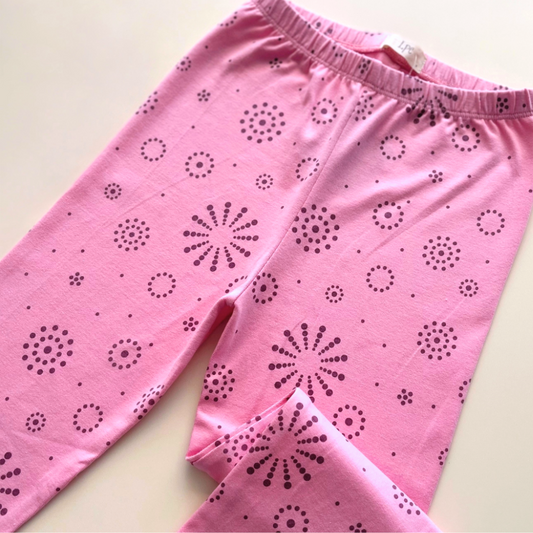 Leggings Niña Flower Dots - Hot Pink