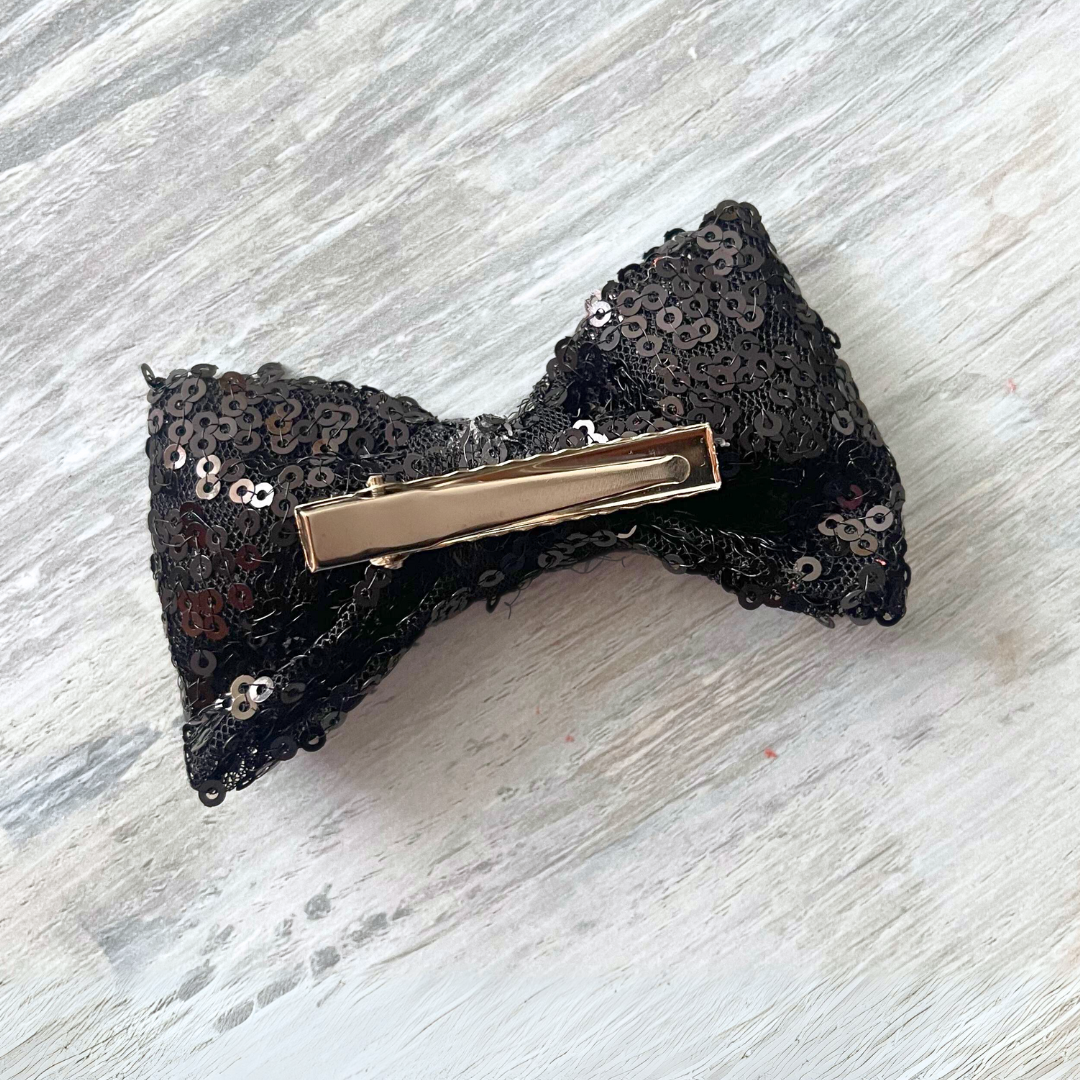 Gancho Lazo Niña Cabello Lentejuelas - Negro