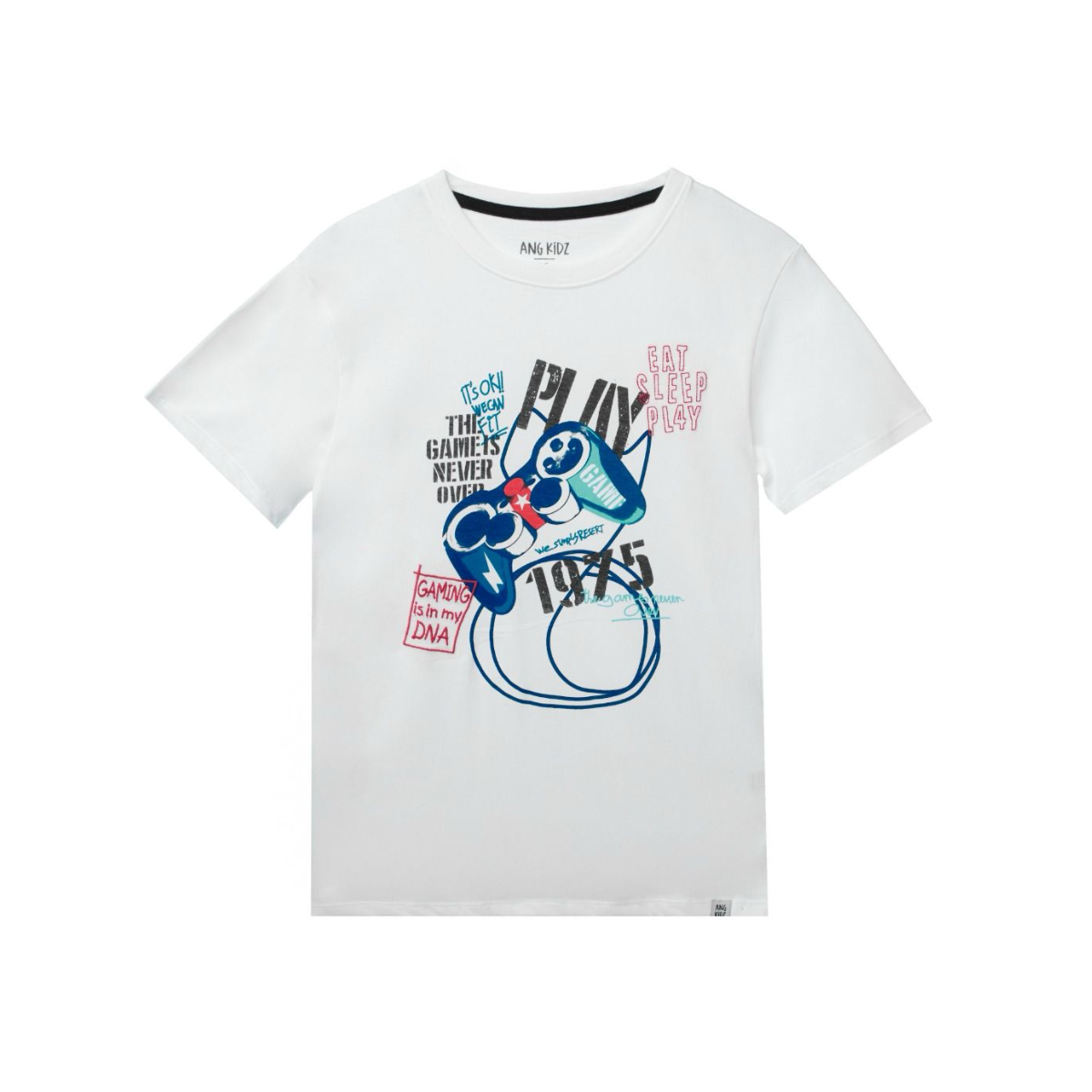 Polo Niño Gaming - Blanco (100% algodón)