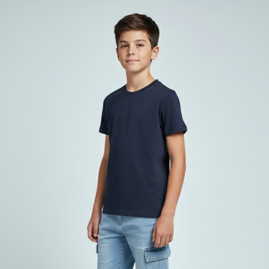 polo azul colegio niño algodon peru