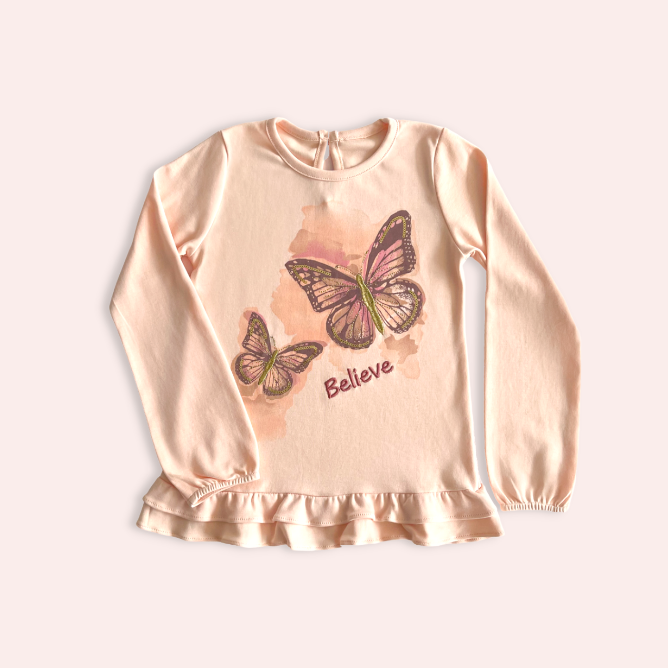 Polo Niña "Believe" (Melón) - Le Petit Company