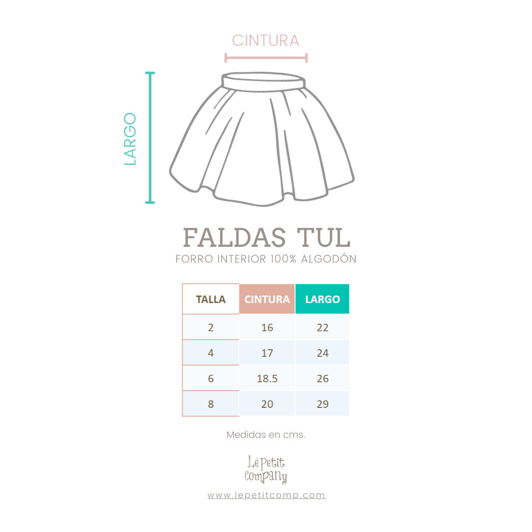 Falda Niña Tul Estrellas (Tutú Aqua) - Le Petit Company