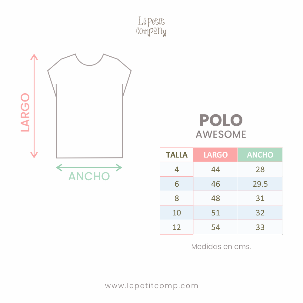 Polo Niña Awesome Blanco (100% algodón) - Le Petit Company