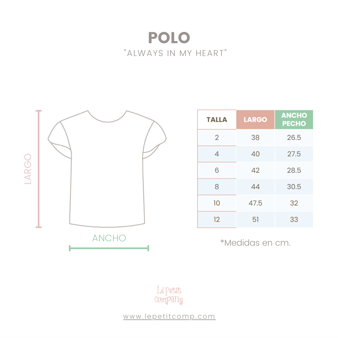 Polo Niña "Always in my 🤍" Negro (100% algodón) - Le Petit Company