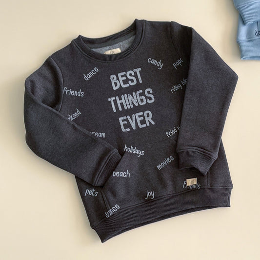 Polera Best Things Ever (Charcoal) - Le Petit Company