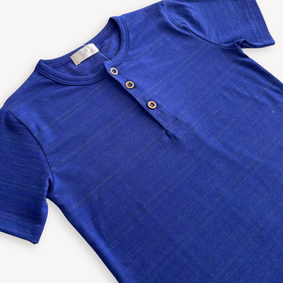 Polo Nino Botones Azul Algodón 2 - Le Petit Company