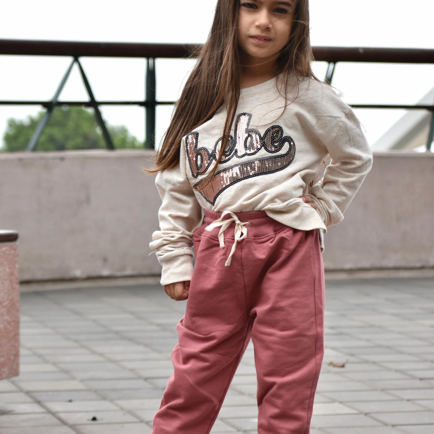 Joggers Niña Niño Rosa Malva - sin bolsillos (algodón) - Le Petit Company