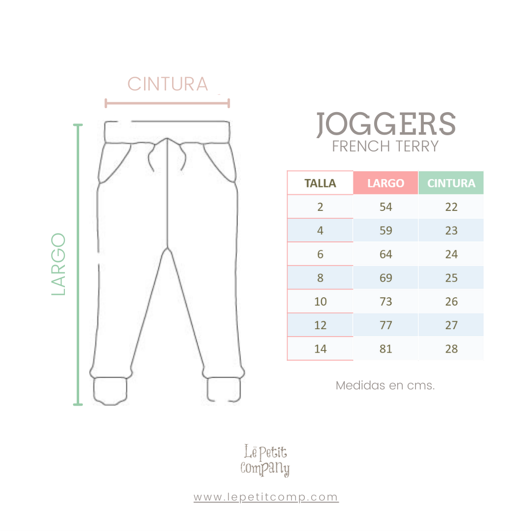 Jogger Niña Niño Menta Dusty (French Terry - Algodón) - Le Petit Company