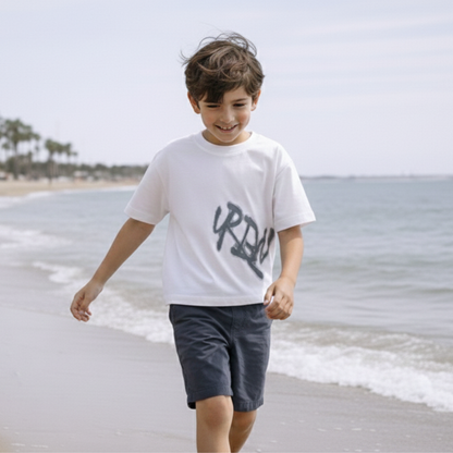 Polo Niño Boxy Urbn Blanco – 100% Algodón