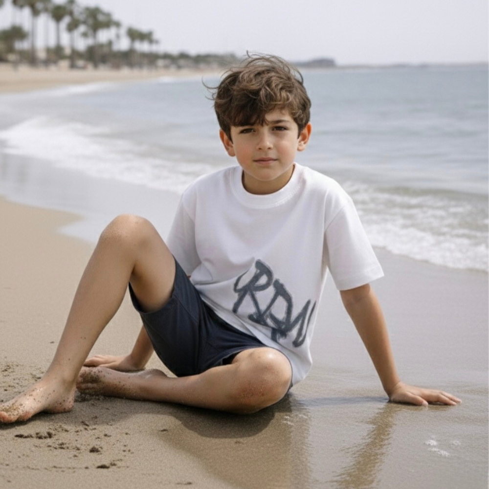 Polo Niño Boxy Urbn Blanco – 100% Algodón