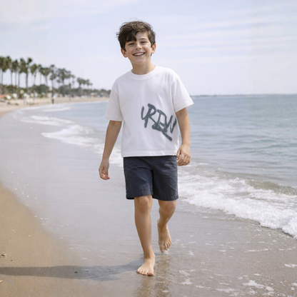 Polo Niño Boxy Urbn Blanco – 100% Algodón