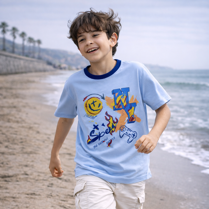 Polo Niño Speed Celeste – 100% Algodón