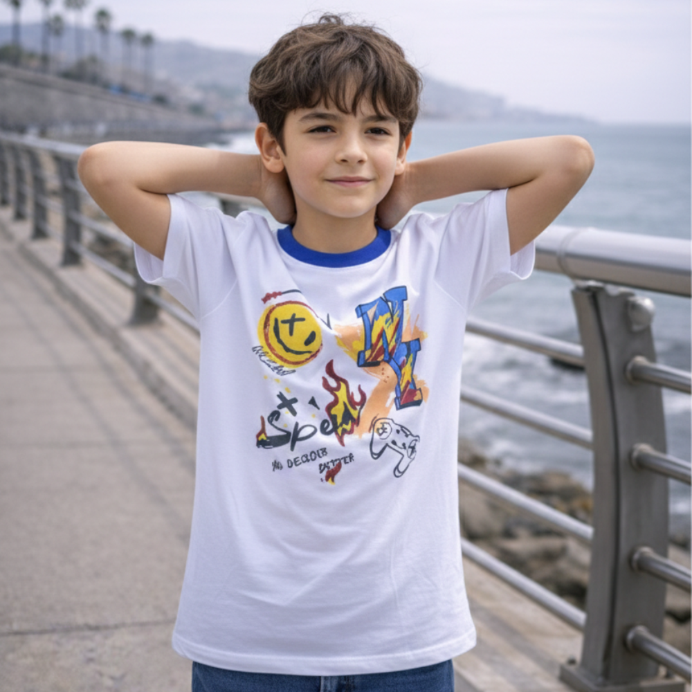 Polo Niño Speed Blanco – 100% Algodón