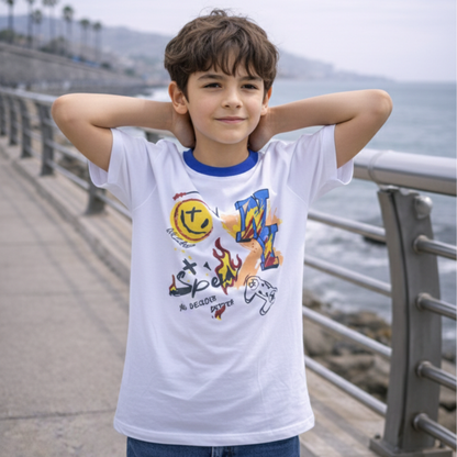 Polo Niño Speed Blanco – 100% Algodón