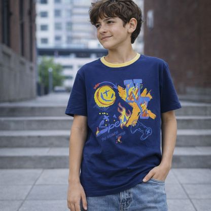 Polo Niño Speed Azul – 100% Algodón