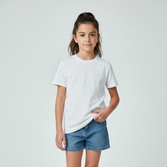 Polo Niña Niño Algodón - Blanco