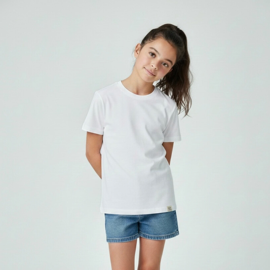 Polo Niña Niño Algodón - Blanco