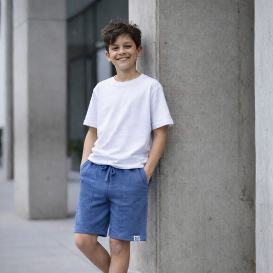 Short Niño French Terry Azul Acero