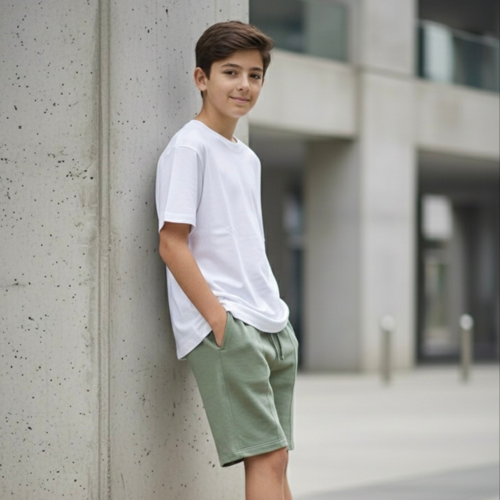 Short Niño French Terry Verde