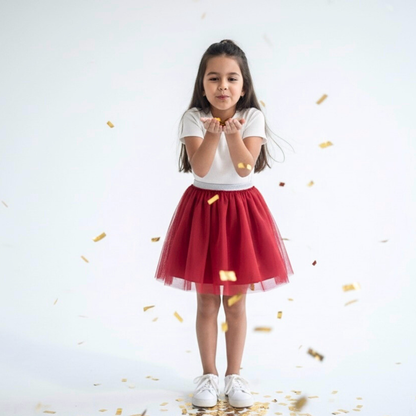 Falda Tutú Roja Niña (Interior Algodón)