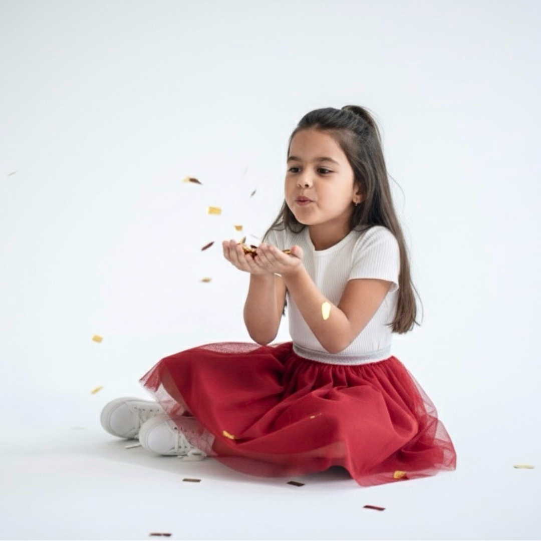 Falda Tutú Roja Niña (Interior Algodón)