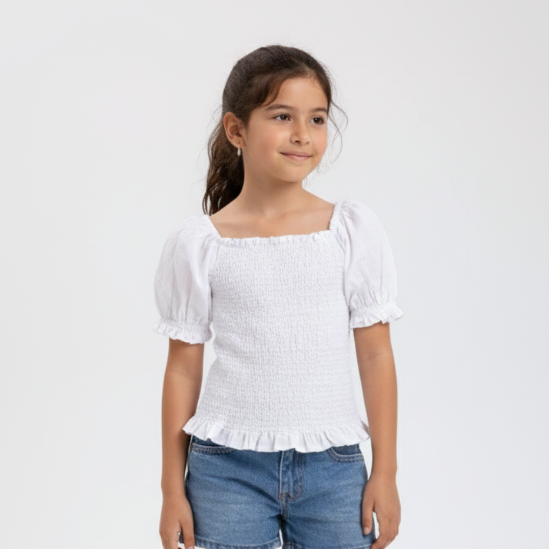 Blusa Niña Algodon (Blanco)
