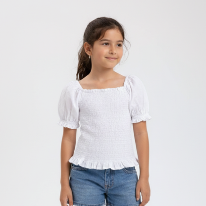 Blusa Niña Algodon (Blanco)