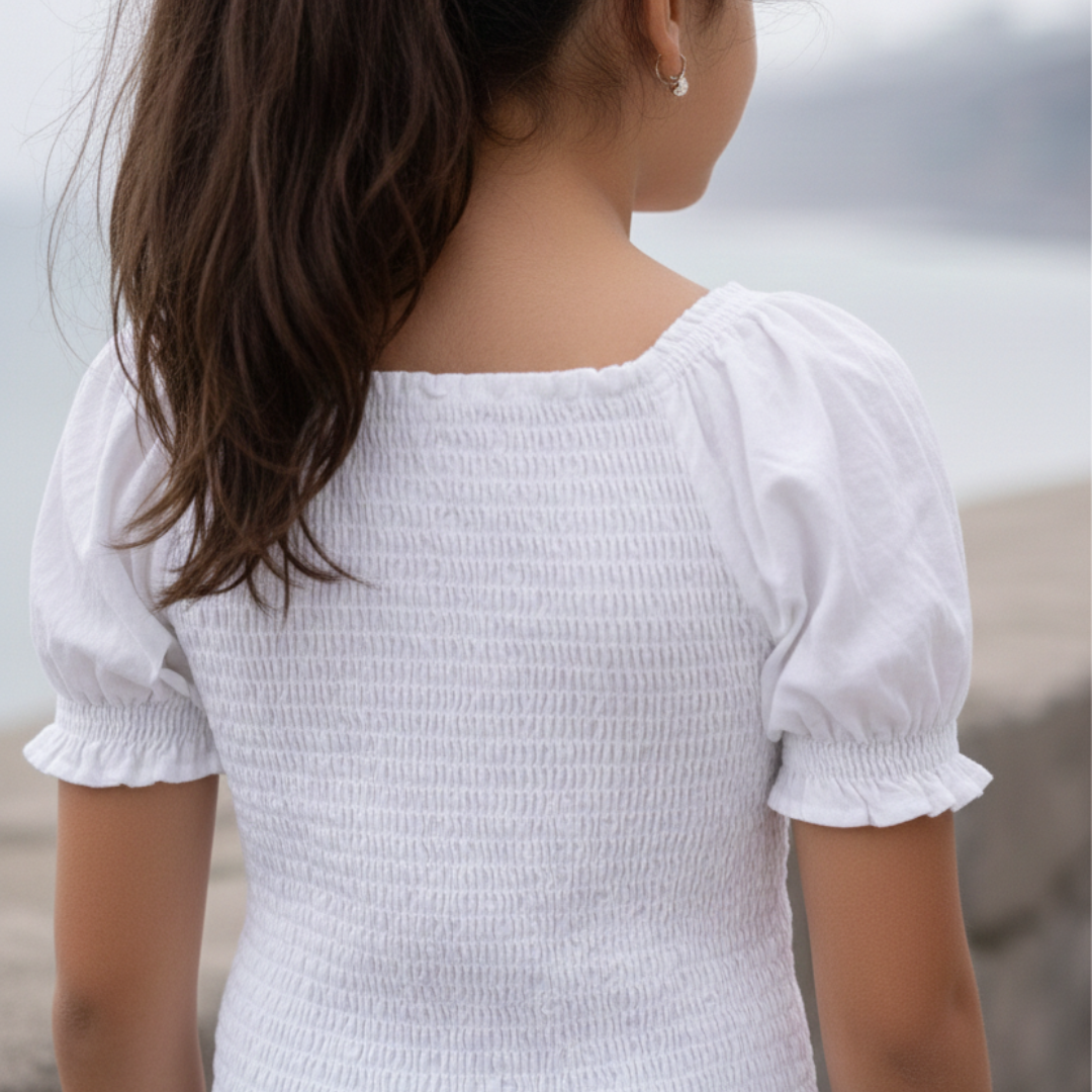 Blusa Niña Algodon (Blanco)