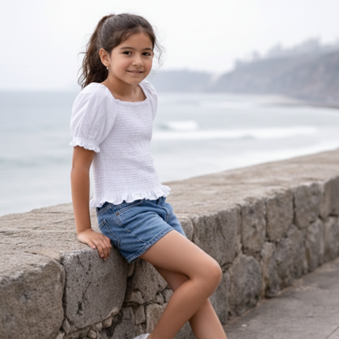 Blusa Niña Algodon (Blanco)