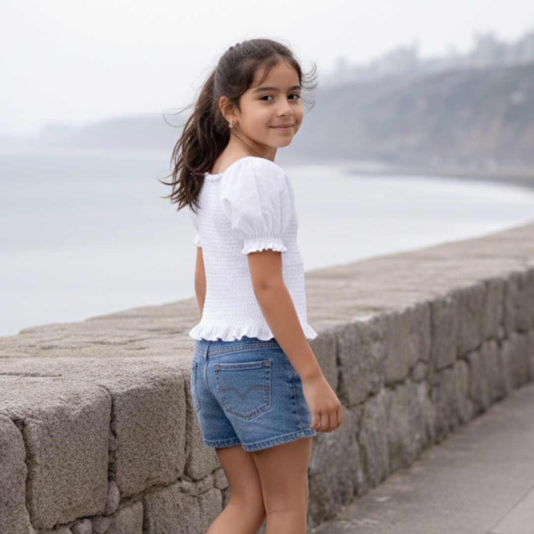 Blusa Niña Algodon (Blanco)