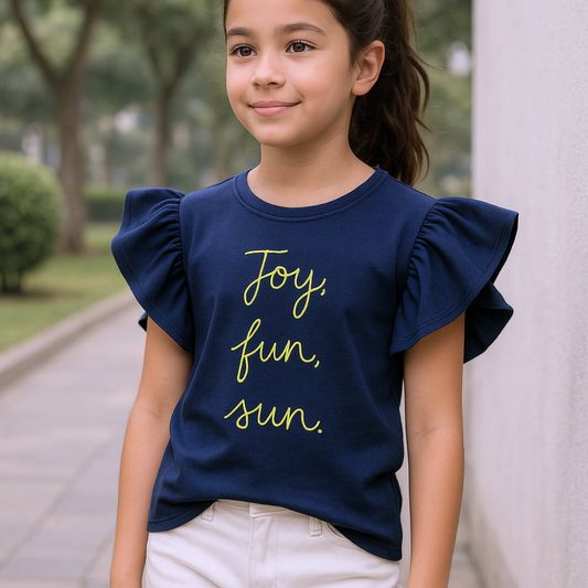 Polo Niña Joy Azul (100% algodón)