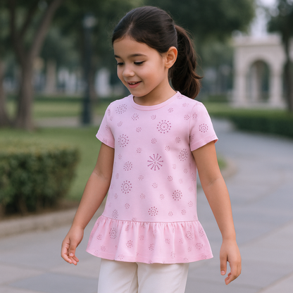 Polo Niña Dots Hot Pink (100% Algodón)
