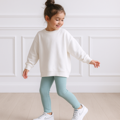 Legging Niña Basic Menta Dusty - Algodón